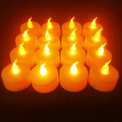 LED Candles Tea Lights Flameless Candles Christmas/Halloween Decoration LED Candles Pack Lasts 2X Longer Realistic Tea Lights Tealights Battery Operated Candles Unscented Batteries Included 12/24/50