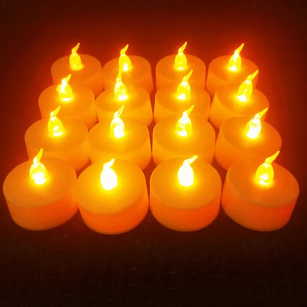 LED Candles Tea Lights Flameless Candles Christmas/Halloween Decoration LED Candles Pack Lasts 2X Longer Realistic Tea Lights Tealights Battery Operated Candles Unscented Batteries Included 12/24/50
