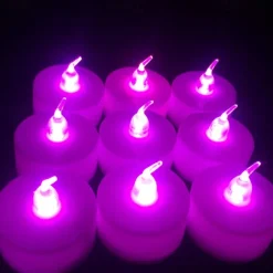 LED Candles Tea Lights Flameless Candles Christmas/Halloween Decoration LED Candles Pack Lasts 2X Longer Realistic Tea Lights Tealights Battery Operated Candles Unscented Batteries Included 12/24/50