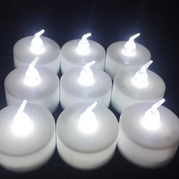 LED Candles Tea Lights Flameless Candles Christmas/Halloween Decoration LED Candles Pack Lasts 2X Longer Realistic Tea Lights Tealights Battery Operated Candles Unscented Batteries Included 12/24/50