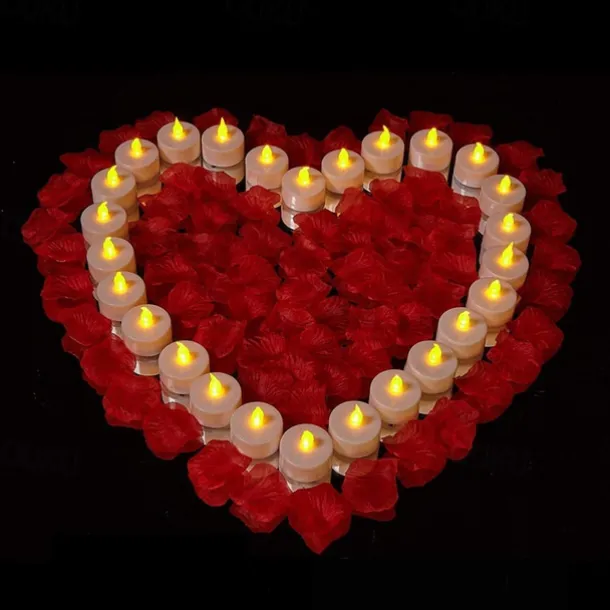 LED Candles Tea Lights Flameless Candles Christmas/Halloween Decoration LED Candles Pack Lasts 2X Longer Realistic Tea Lights Tealights Battery Operated Candles Unscented Batteries Included 12/24/50