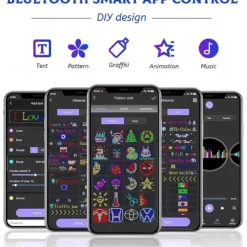 LED Car Sign Ultra Thin Flexible LED Matrix Panel USB 5V Bluetooth Application Control DIY Programmable Scrolling LED Sign for Car Party Wedding Festival, Car Accessories