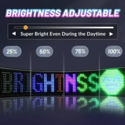 LED Car Sign Ultra Thin Flexible LED Matrix Panel USB 5V Bluetooth Application Control DIY Programmable Scrolling LED Sign for Car Party Wedding Festival, Car Accessories