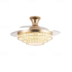 LED Ceiling Fan Ceiling Hanging Globe Over Table 1-Light 90/105cm Single Design 3-Color-Light Metal Electroplated Modern Nordic Style Bedroom 110-240V