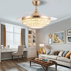 LED Ceiling Fan Ceiling Hanging Globe Over Table 1-Light 90/105cm Single Design 3-Color-Light Metal Electroplated Modern Nordic Style Bedroom 110-240V