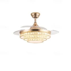 LED Ceiling Fan Ceiling Hanging Globe Over Table 1-Light 90/105cm Single Design 3-Color-Light Metal Electroplated Modern Nordic Style Bedroom 110-240V