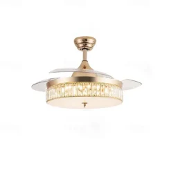 LED Ceiling Fan Ceiling Hanging Globe Over Table 1-Light 90/105cm Single Design 3-Color-Light Metal Electroplated Modern Nordic Style Bedroom 110-240V