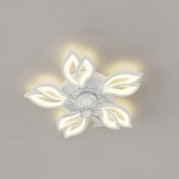 LED Ceiling Fans Dimmable with Remote Contral Flower Design Flush Mount Ceiling Lamp Acrylic Lampshade Chandelier Bedroom Living Room
