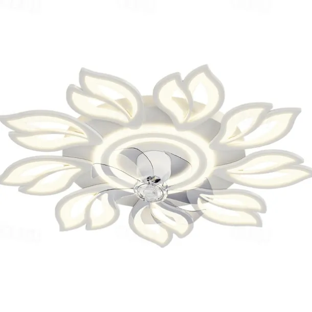 LED Ceiling Fans Dimmable with Remote Contral Flower Design Flush Mount Ceiling Lamp Acrylic Lampshade Chandelier Bedroom Living Room