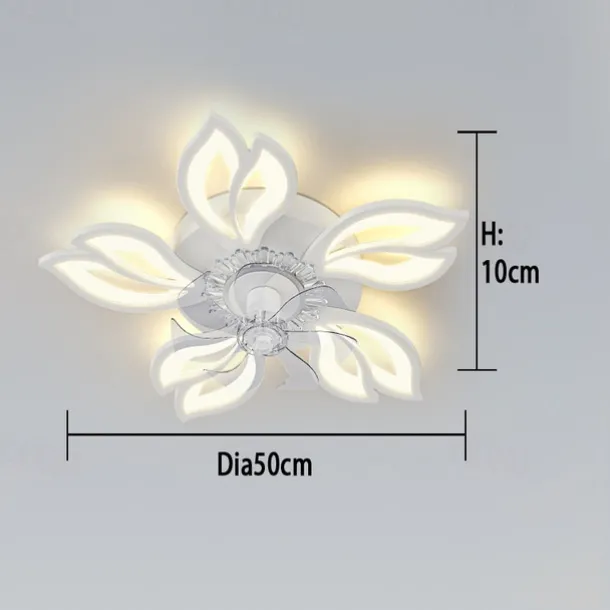 LED Ceiling Fans Dimmable with Remote Contral Flower Design Flush Mount Ceiling Lamp Acrylic Lampshade Chandelier Bedroom Living Room