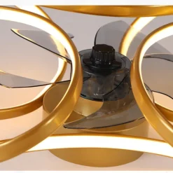 LED Ceiling Fans Dimmable with Remote Contral Flower Design 55cm Flush Mount Ceiling Lamp Acrylic Lampshade Chandelier Bedroom Living Room