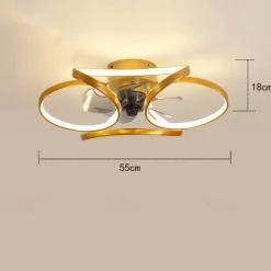 LED Ceiling Fans Dimmable with Remote Contral Flower Design 55cm Flush Mount Ceiling Lamp Acrylic Lampshade Chandelier Bedroom Living Room