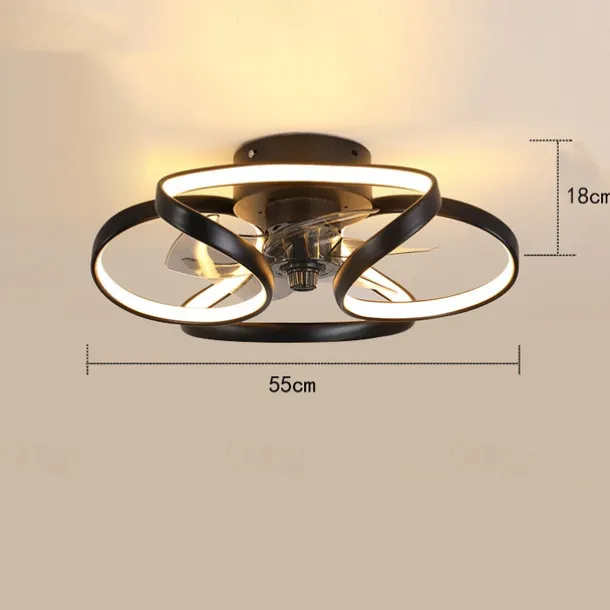 LED Ceiling Fans Dimmable with Remote Contral Flower Design 55cm Flush Mount Ceiling Lamp Acrylic Lampshade Chandelier Bedroom Living Room