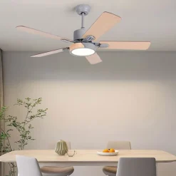 LED Ceiling Fans Light Ceiling Hanging for Kitchen Dining Room 1-Light 105/120/130 cm Acrylic 3-Color-Light Modern Nordic Style Bedroom Cafes 110-240V