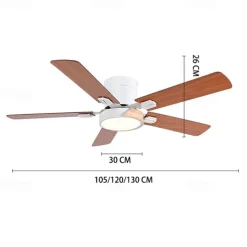 LED Ceiling Fans Light Ceiling Hanging for Kitchen Dining Room 1-Light 105/120/130 cm Acrylic 3-Color-Light Modern Nordic Style Bedroom Cafes 110-240V