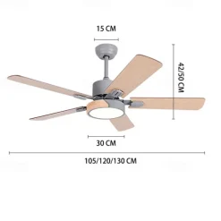 LED Ceiling Fans Light Ceiling Hanging for Kitchen Dining Room 1-Light 105/120/130 cm Acrylic 3-Color-Light Modern Nordic Style Bedroom Cafes 110-240V