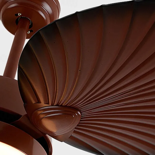 LED Ceiling Fans Palm Leaf Blades 1-Light 130cm Metal 3-Color-Light Nordic Style Bedroom Dining Room 110-240V