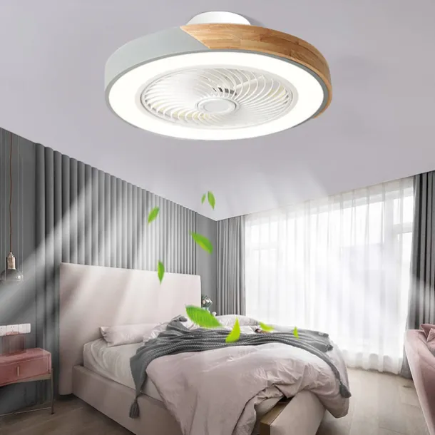 LED Ceiling Fans with lights Dimmable with Remote Contral 20" Flush Mount Ceiling Lamp Acrylic Lampshade Chandelier Bedroom Living Room
