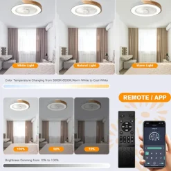 LED Ceiling Fans with lights Dimmable with Remote Contral 20