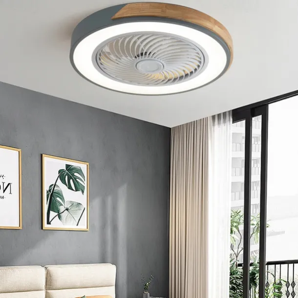 LED Ceiling Fans with lights Dimmable with Remote Contral 20" Flush Mount Ceiling Lamp Acrylic Lampshade Chandelier Bedroom Living Room