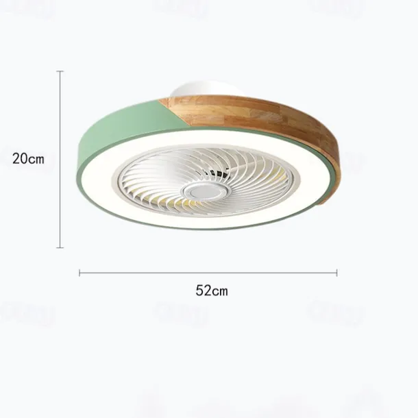 LED Ceiling Fans with lights Dimmable with Remote Contral 20" Flush Mount Ceiling Lamp Acrylic Lampshade Chandelier Bedroom Living Room