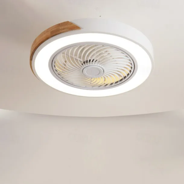 LED Ceiling Fans with lights Dimmable with Remote Contral 20" Flush Mount Ceiling Lamp Acrylic Lampshade Chandelier Bedroom Living Room