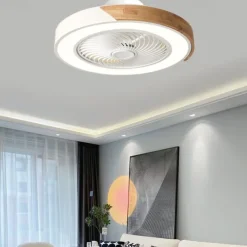 LED Ceiling Fans with lights Dimmable with Remote Contral 20" Flush Mount Ceiling Lamp Acrylic Lampshade Chandelier Bedroom Living Room