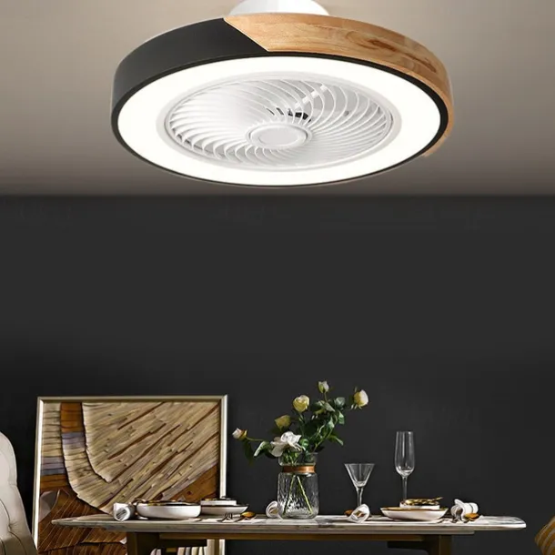 LED Ceiling Fans with lights Dimmable with Remote Contral 20" Flush Mount Ceiling Lamp Acrylic Lampshade Chandelier Bedroom Living Room