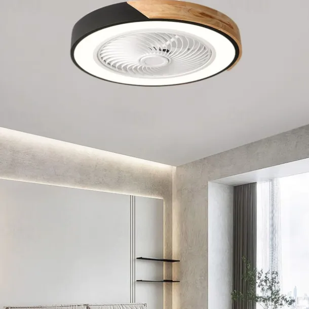 LED Ceiling Fans with lights Dimmable with Remote Contral 20" Flush Mount Ceiling Lamp Acrylic Lampshade Chandelier Bedroom Living Room