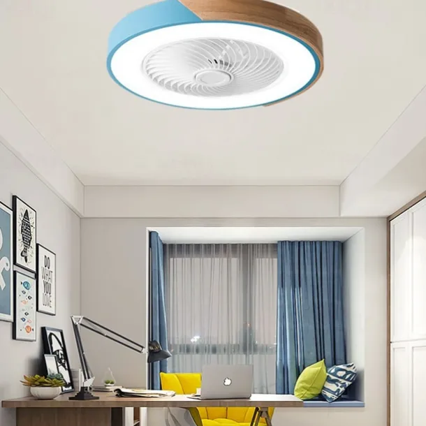 LED Ceiling Fans with lights Dimmable with Remote Contral 20" Flush Mount Ceiling Lamp Acrylic Lampshade Chandelier Bedroom Living Room