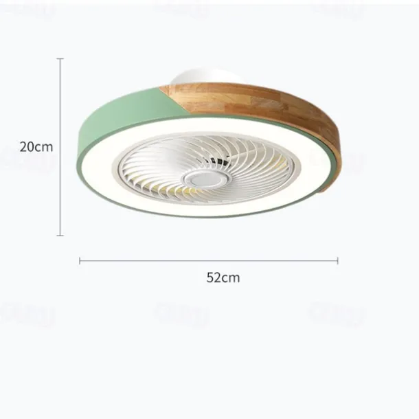 LED Ceiling Fans with lights Dimmable with Remote Contral 20" Flush Mount Ceiling Lamp Acrylic Lampshade Chandelier Bedroom Living Room
