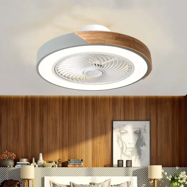 LED Ceiling Fans with lights Dimmable with Remote Contral 20" Flush Mount Ceiling Lamp Acrylic Lampshade Chandelier Bedroom Living Room