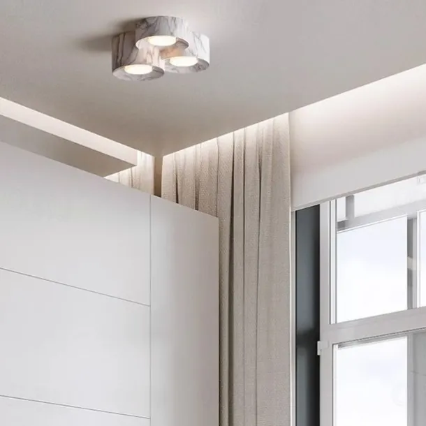 LED Ceiling Lamp 3-Color Light Source 1/2/3-Light Cylindrical Ceiling Downlight Surface Mounted Ceiling Lights for Bedroom Living Room Office Kitchen Lounge Dining Room 110-240V