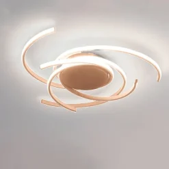 LED Ceiling Light 56 cm Rose Gold Green Khaki Champaign Gold Desert Rose Gold Flush Mount Lights Aluminum Silica Gel Geometric 72W Dimmable with Remote Control for Kitchen Bedroom Home Lighting