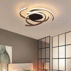 LED Ceiling Light 56 cm Rose Gold Green Khaki Champaign Gold Desert Rose Gold Flush Mount Lights Aluminum Silica Gel Geometric 72W Dimmable with Remote Control for Kitchen Bedroom Home Lighting