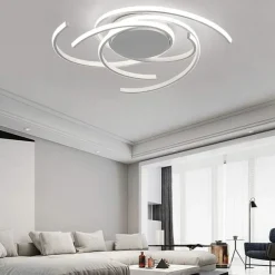 LED Ceiling Light 56 cm Rose Gold Green Khaki Champaign Gold Desert Rose Gold Flush Mount Lights Aluminum Silica Gel Geometric 72W Dimmable with Remote Control for Kitchen Bedroom Home Lighting