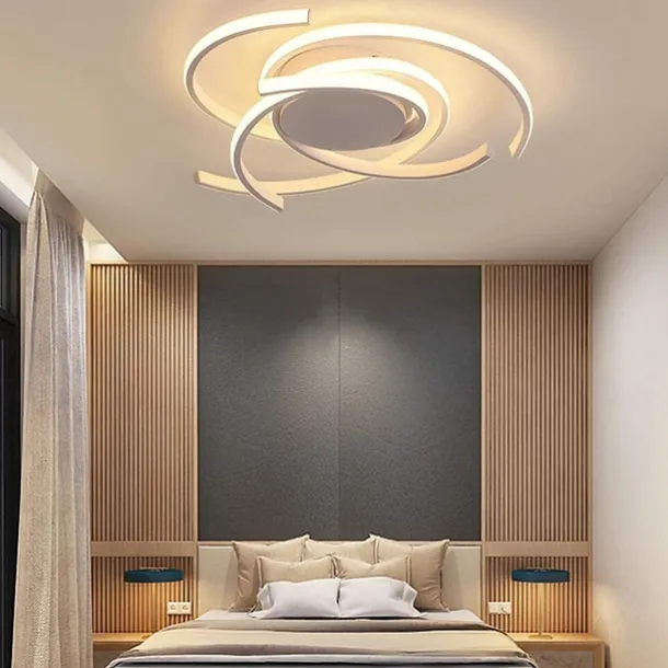 LED Ceiling Light 56 cm Rose Gold Green Khaki Champaign Gold Desert Rose Gold Flush Mount Lights Aluminum Silica Gel Geometric 72W Dimmable with Remote Control for Kitchen Bedroom Home Lighting