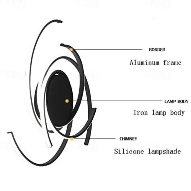 LED Ceiling Light 56 cm Rose Gold Green Khaki Champaign Gold Desert Rose Gold Flush Mount Lights Aluminum Silica Gel Geometric 72W Dimmable with Remote Control for Kitchen Bedroom Home Lighting