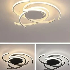 LED Ceiling Light 56 cm Rose Gold Green Khaki Champaign Gold Desert Rose Gold Flush Mount Lights Aluminum Silica Gel Geometric 72W Dimmable with Remote Control for Kitchen Bedroom Home Lighting