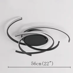 LED Ceiling Light 56 cm Rose Gold Green Khaki Champaign Gold Desert Rose Gold Flush Mount Lights Aluminum Silica Gel Geometric 72W Dimmable with Remote Control for Kitchen Bedroom Home Lighting