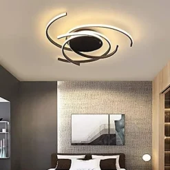 LED Ceiling Light 56 cm Rose Gold Green Khaki Champaign Gold Desert Rose Gold Flush Mount Lights Aluminum Silica Gel Geometric 72W Dimmable with Remote Control for Kitchen Bedroom Home Lighting