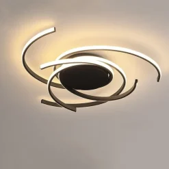 LED Ceiling Light 56 cm Rose Gold Green Khaki Champaign Gold Desert Rose Gold Flush Mount Lights Aluminum Silica Gel Geometric 72W Dimmable with Remote Control for Kitchen Bedroom Home Lighting