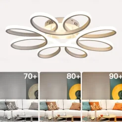 LED Ceiling Light 8 Heads 6 Heads Modern Flower Design Metal Silica Gel Linear Painted Finishes 65cm 110-120V 220-240V