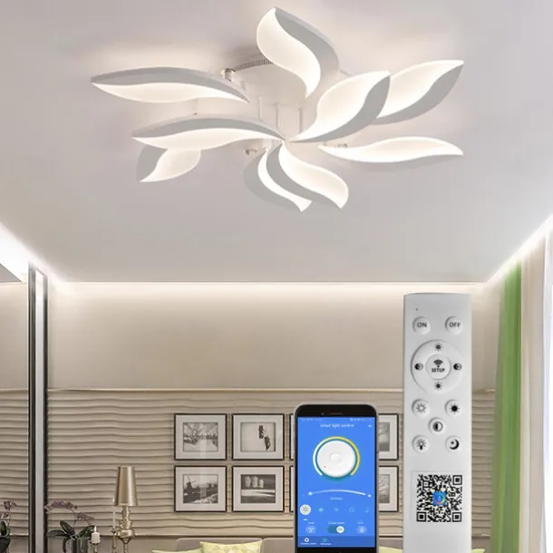 LED Ceiling Light Bedroom Light APP Control with Stepless Dimming Acrylic Ceiling Panel Lamp Unique Minimalist Livingroom AC220V AC110V Flower Design