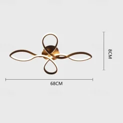 LED Ceiling Light Black Gold 68 cm Flush Mount Lights Aluminum Artistic Style Modern Style Stylish 110-120V 220-240V