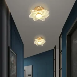 LED Ceiling Light 19cm Flower Design 1-Light Metal LED Flush Mount Lights Metal Modern Style Painted Finishes for Corridor 110-240V