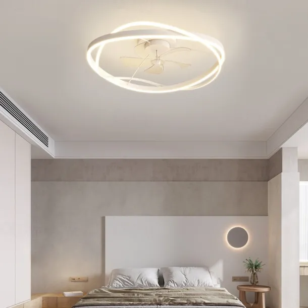 Led Ceiling Light Fan Light Simple Nordic Smart Style Acrylic Metal Bedroom Study Living Room Warm Light 1-Light 60Cm 110-120V 220-240V