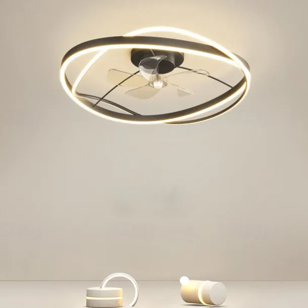 Led Ceiling Light Fan Light Simple Nordic Smart Style Acrylic Metal Bedroom Study Living Room Warm Light 1-Light 60Cm 110-120V 220-240V