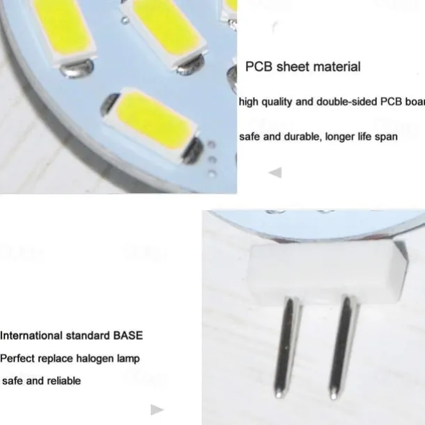 LED Ceiling Light G4 5730SMD Side Pin Be-pin 3W LED AC/DC 12V 24V DC 15 Leds Warm White Red Green Blue Spotlight LED Corn Bulb Light 10 PCS