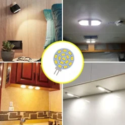 LED Ceiling Light G4 5730SMD Side Pin Be-pin 3W LED AC/DC 12V 24V DC 15 Leds Warm White Red Green Blue Spotlight LED Corn Bulb Light 10 PCS